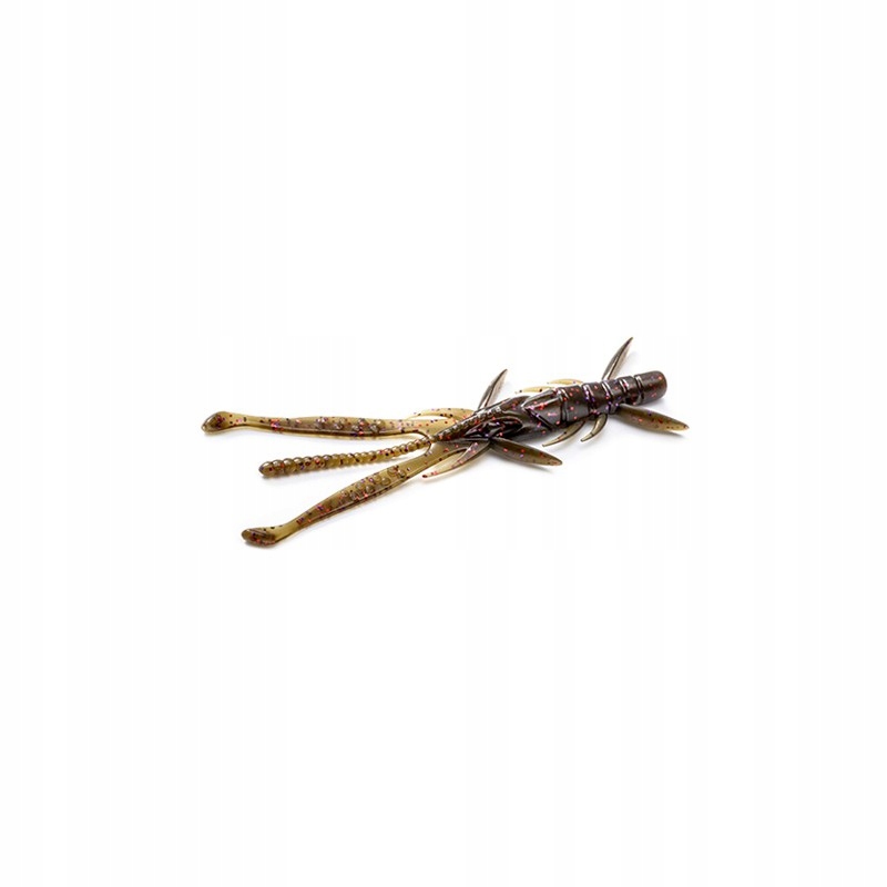 Gumy Fishup Shrimp 3.6" 050 Green Pumpkin Brown/Red & Purple