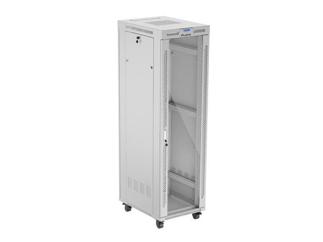 LANBERG Szafa stojąca rack 19'' 42U 600x800 szara drzwi szklane flack pack