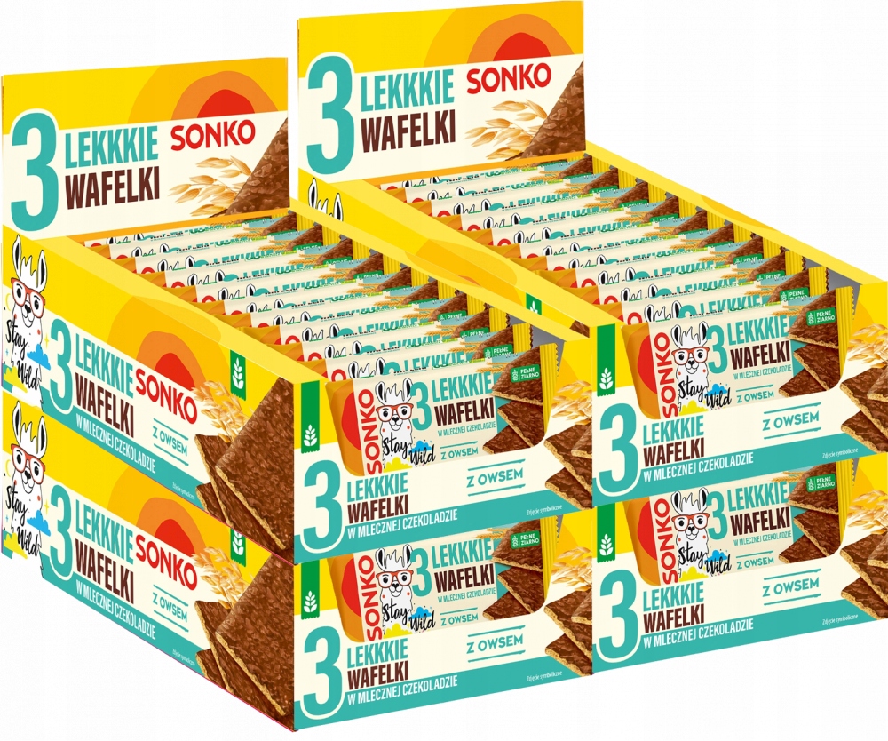 Sonko Kids Lekkie Wafelki Owies Czekolada Mleczna 36g x44