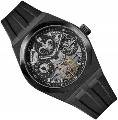 Pánské Hodinky Ingersoll I12908 The Broadway Černý Automatický Skeleton