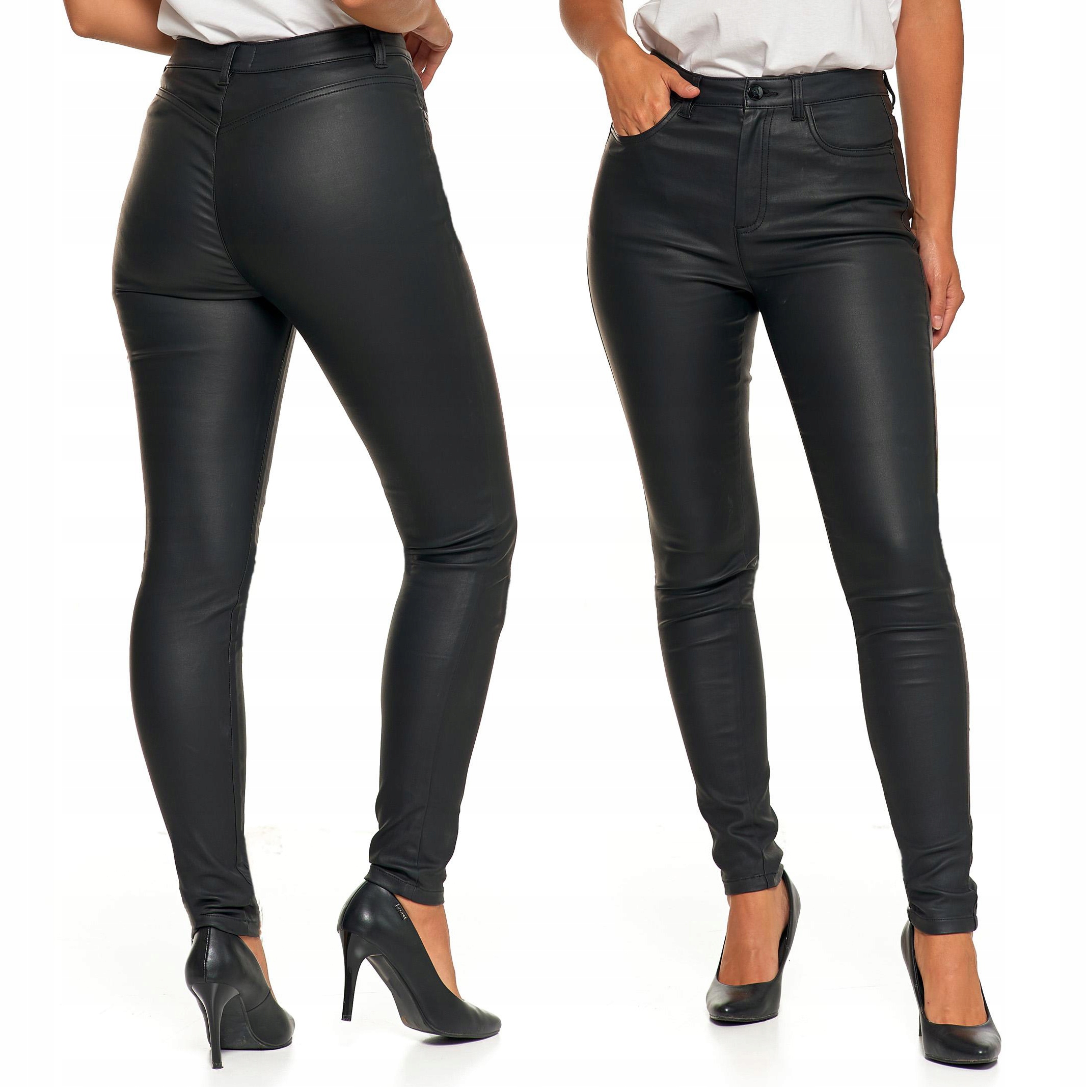 Voskované Kalhoty Moraj Skinny, elegantní trubičky imitující Kůži XL/42