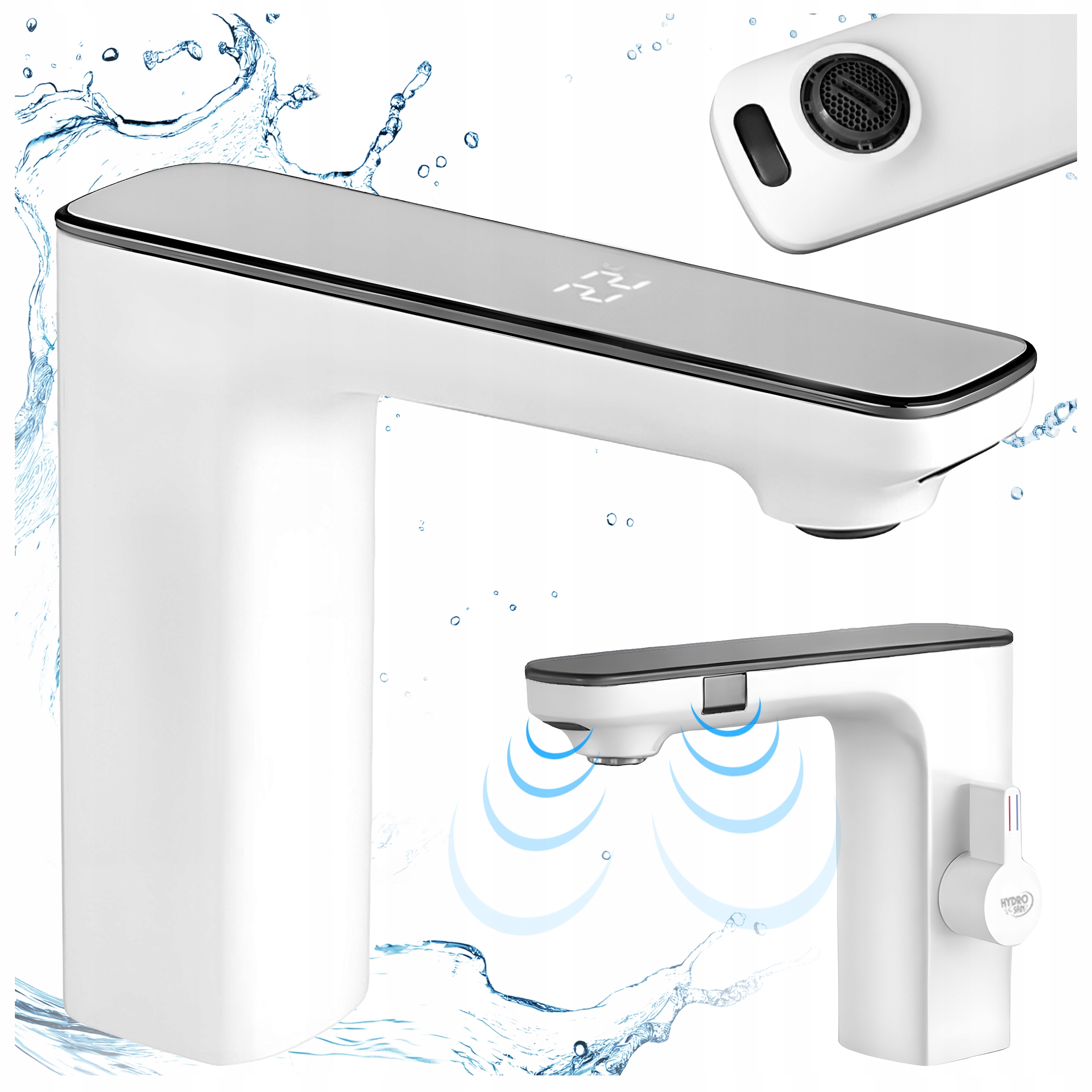 Bateria Łazienkowa Bezdotykowa F14-WH Biała LCD F14-WH