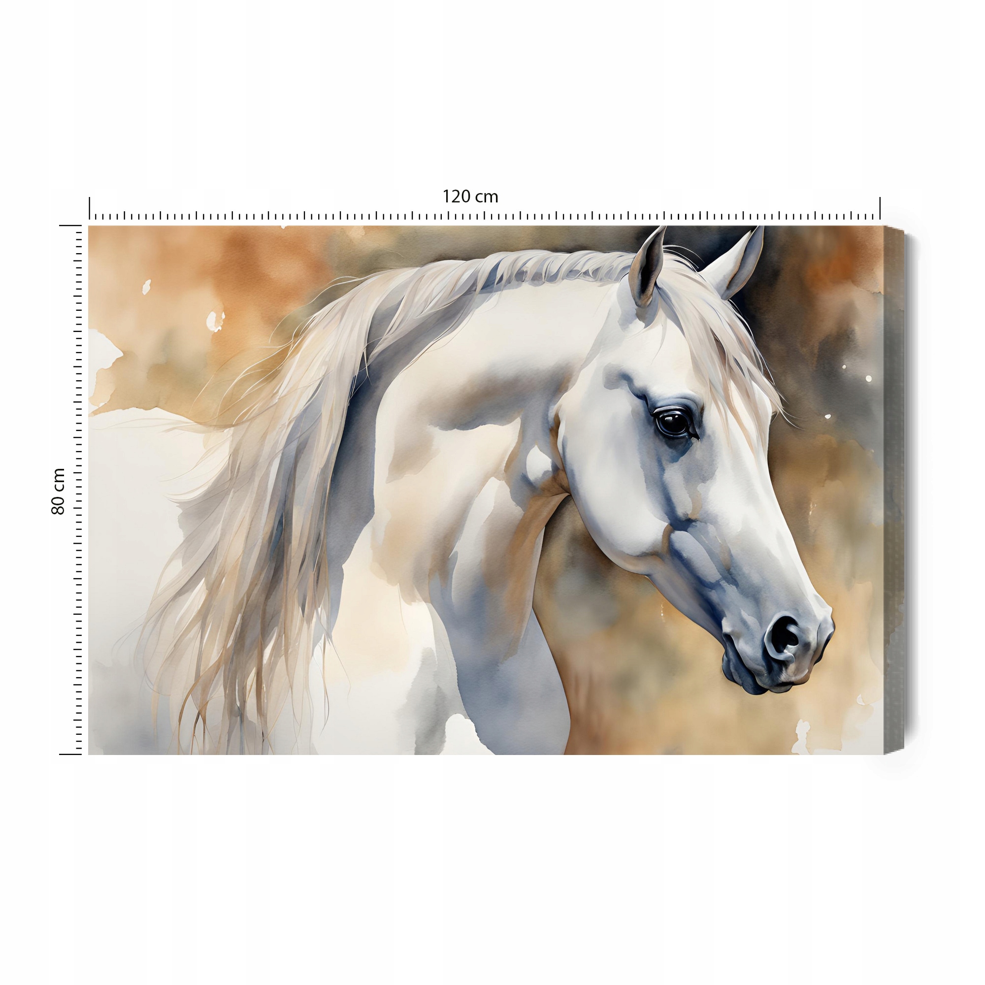 Obraz na plátně Šedivý kůň akvarel velký obraz 120x80 cm