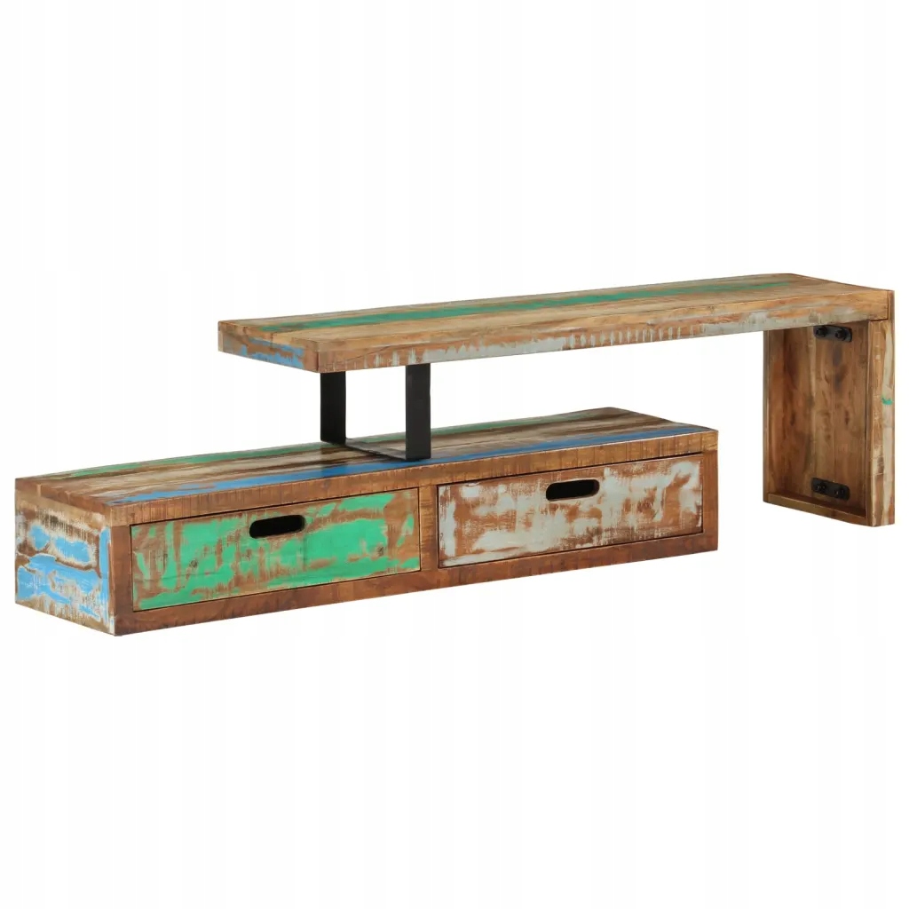 Stojak pod Tv Drewno Odzyskane 112x30x40cm Naturalny