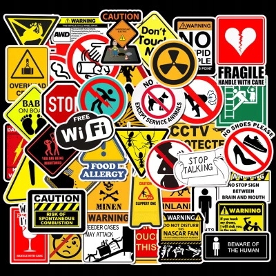

Naklejki MIX Zakaz Wodoodporne Sticker Bomb 50 szt