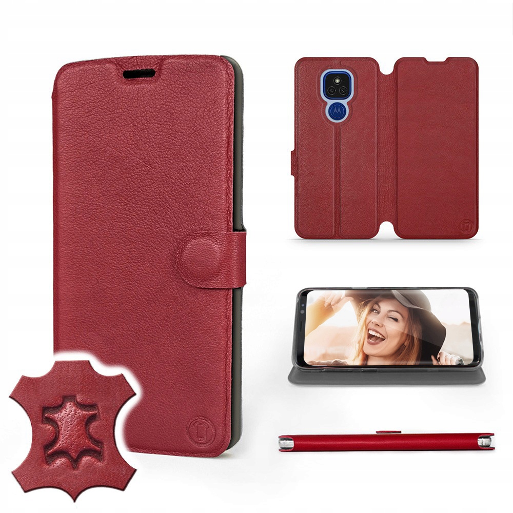 

Etui Mobiwear do Motorola Moto E7 Plus - Dark Red