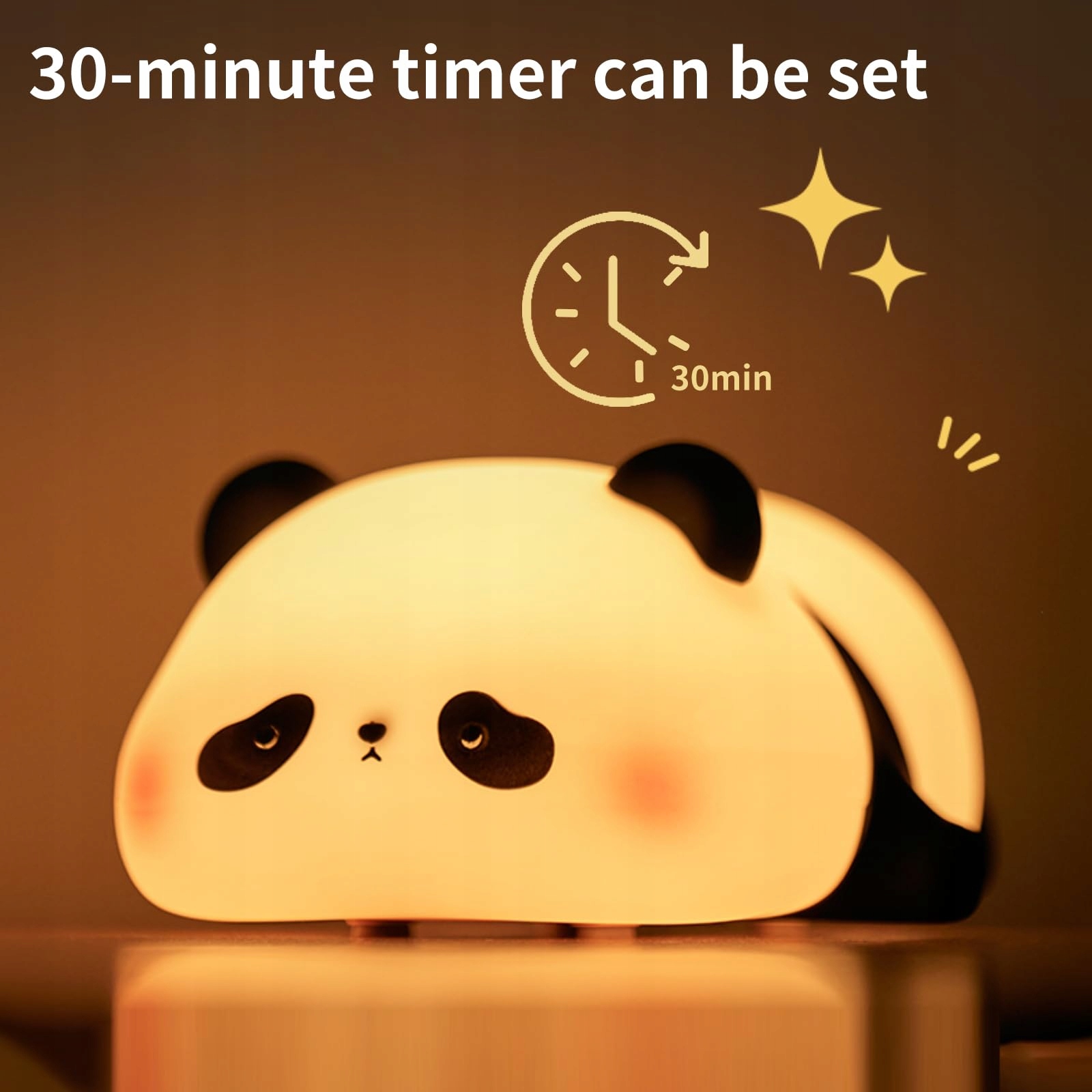 AMMTOO Lampka Nocna Dla Dzieci Panda Dotykowa Silikonowa USB — miniatura 3