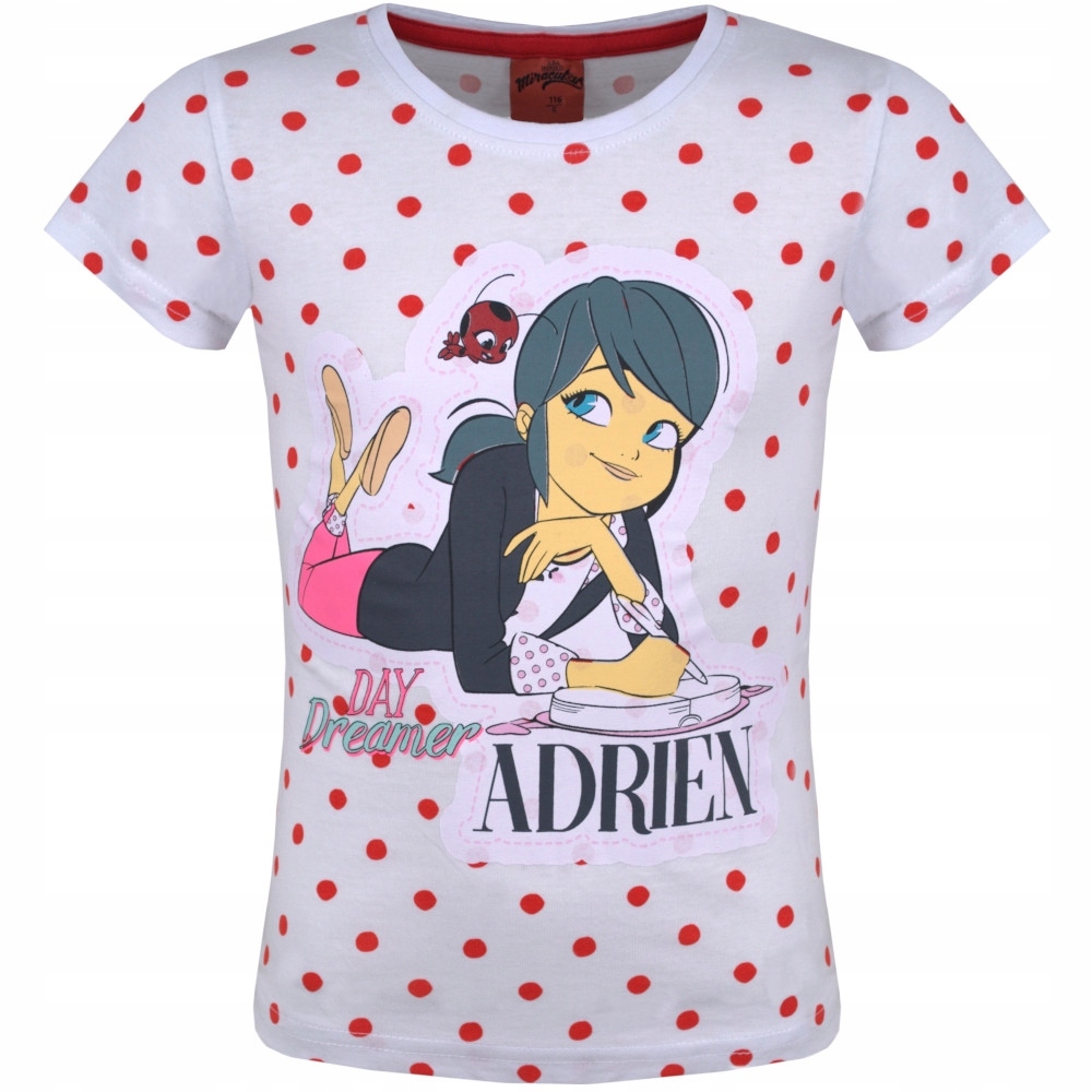 

T-shirt Biedronka i Czarny Kot kropki czerwone 146