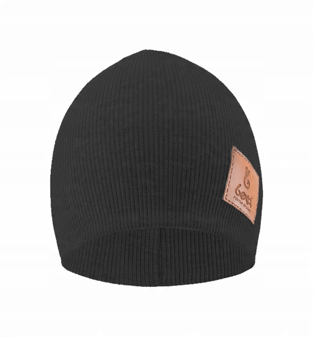 

TuSzyte | Czarna czapka, bawełna prążek R.53