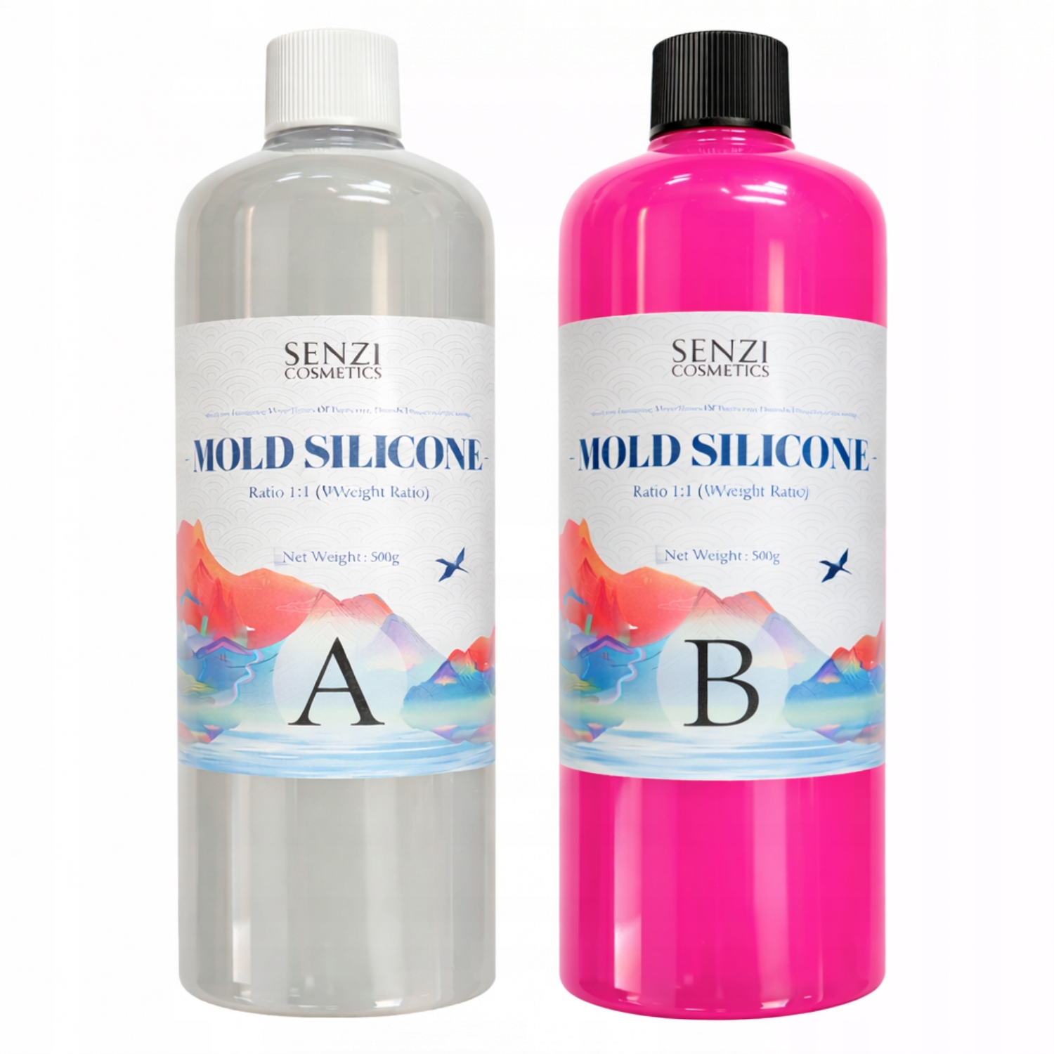 Silikon Formierski Do Odlewów Różowy A+B 1:1 Senzi Cosmetics Zestaw 2x500g