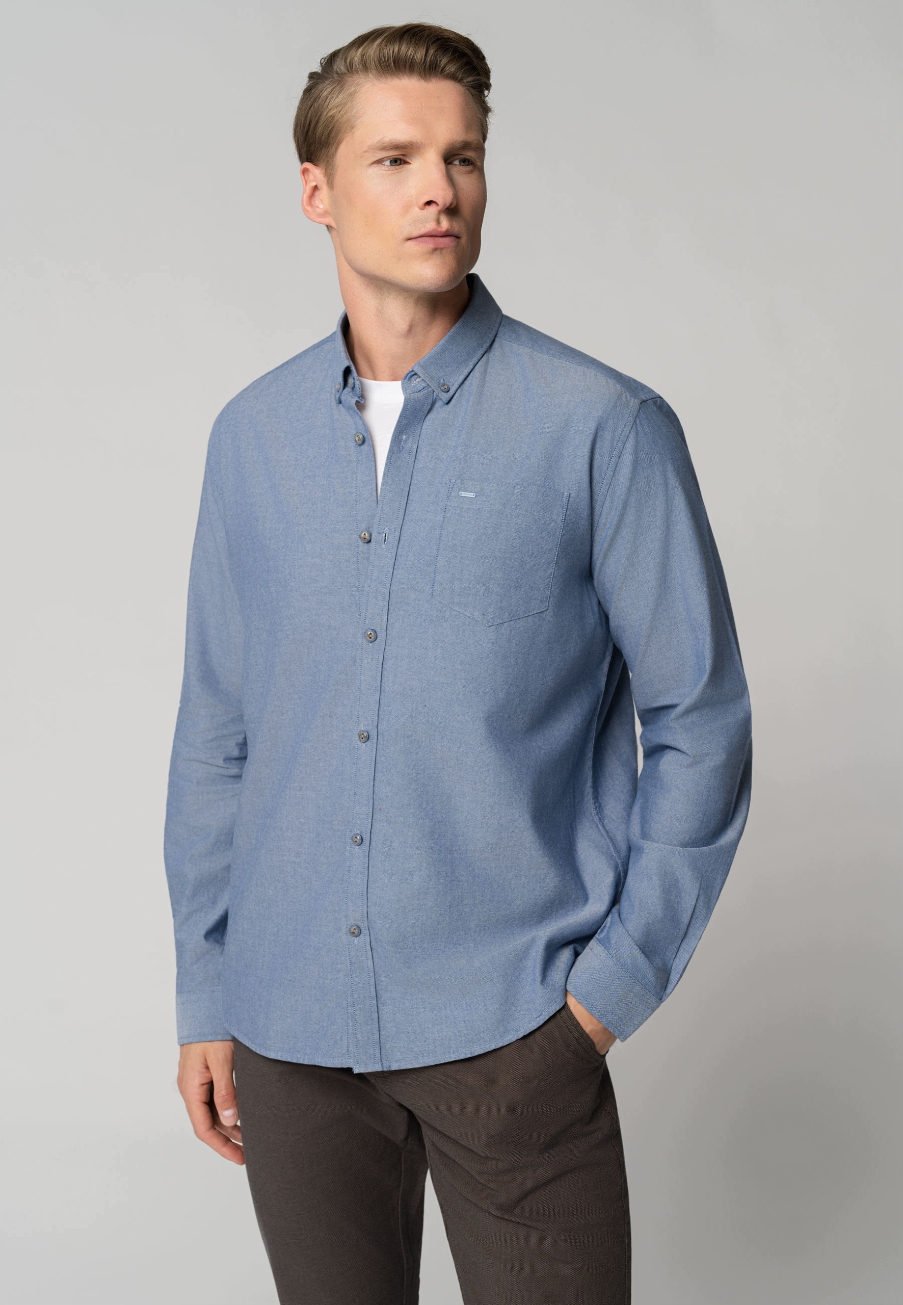 Modrá košile Regular Fit Volcano K-oren 3XL