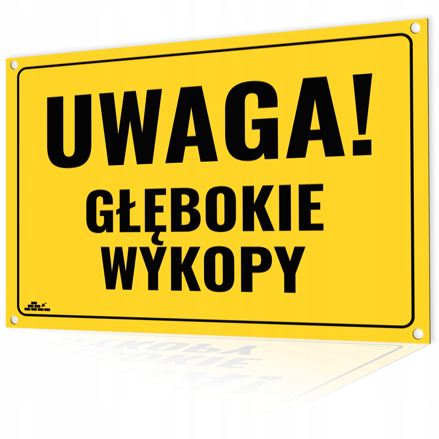 TABLICA BUDOWLANA TABLICA GŁĘBOKIE WYKOPY TABLICA 350x250mm PCV