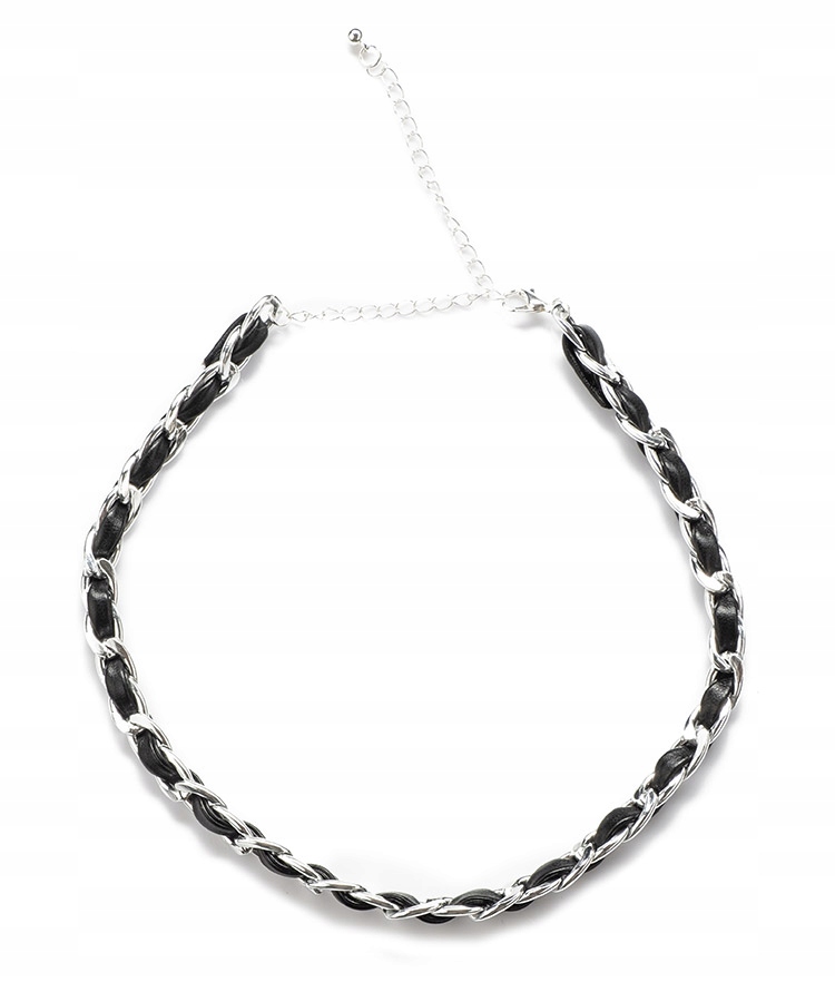 

Naszyjnik choker czarno - srebrny
