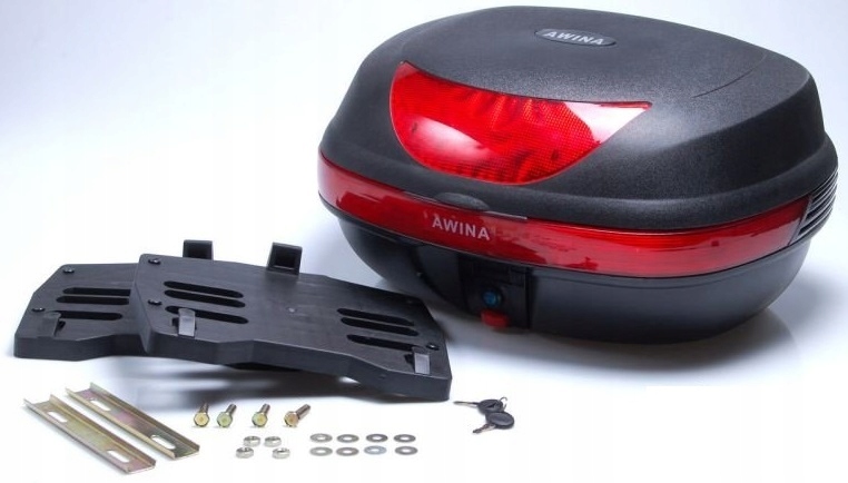KUFER SKUTER MOTOR DUŻY 50L NA DWA KASKI + 2 PŁYTY Producent Awina