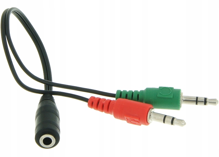 ADAPTER PRZEJŚCIÓWKA KABEL MINI JACK 3.5 MM DO SŁUCHAWEK 2X WTYK 1X GNIAZDO Złącza minijack (3,5 mm) - 2x minijack (3,5 mm)