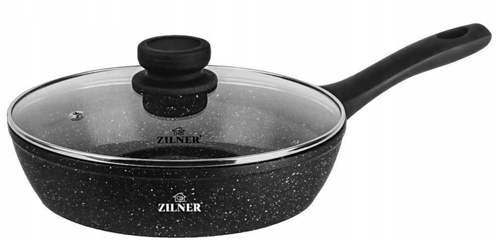 Głęboka Patelnia Marmurkowa z Pokrywką 26cm Zilner