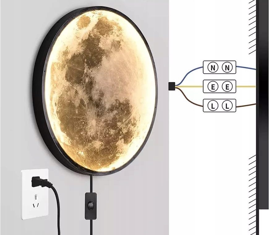 Plafon Lampa Led Księżyc 40 cm - MOON 3D - pilot Rodzaj plafon