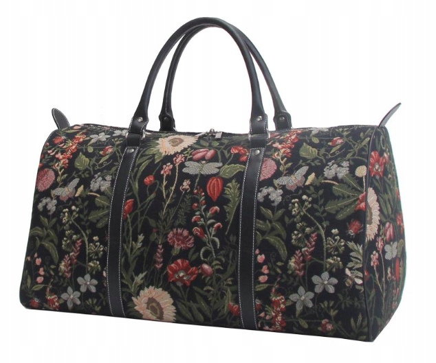 Cestovní taška Signare s květinami z kolekce Morning Garden Black
