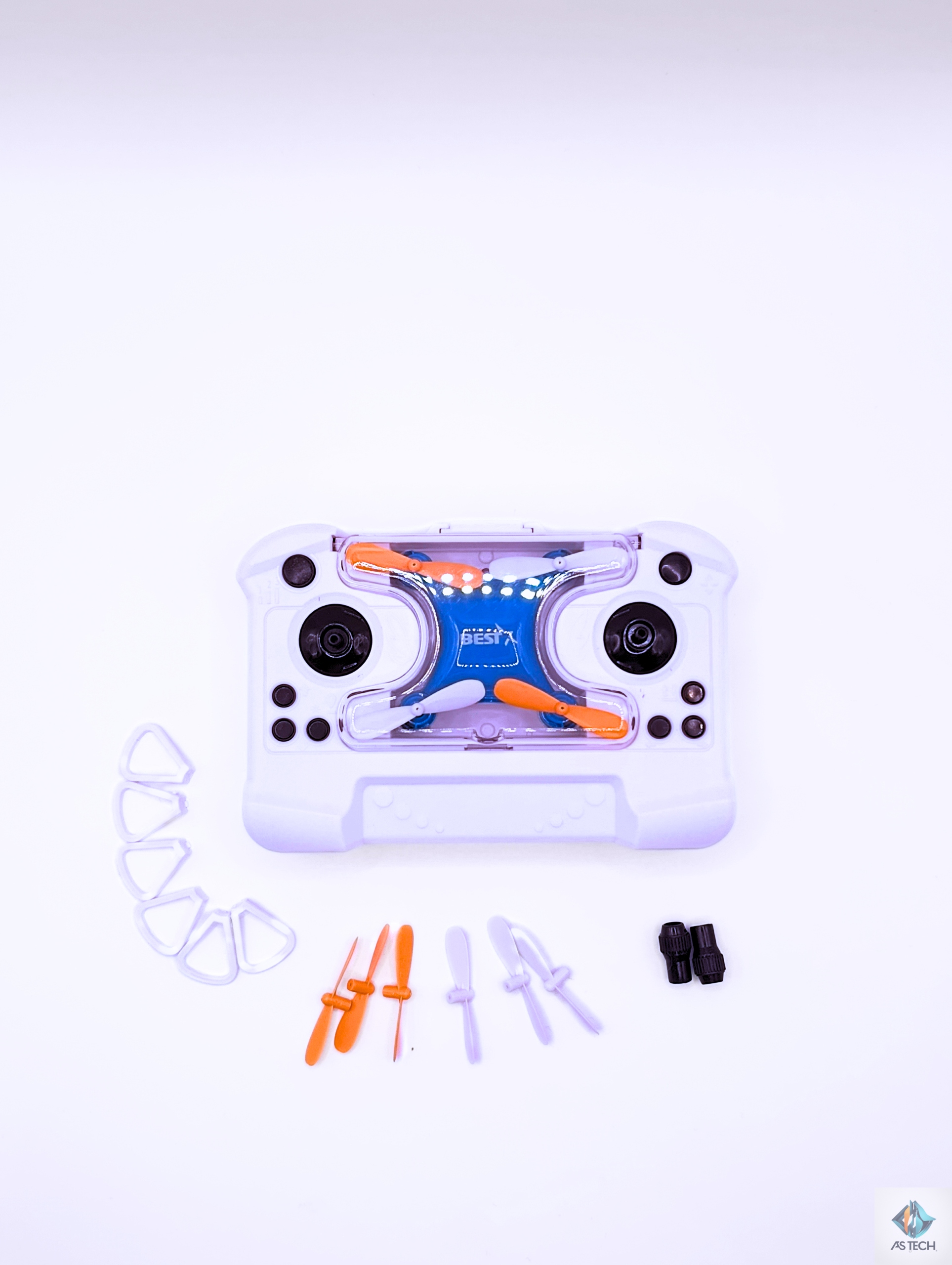 Mini dron niebieski/czarny elektryczny, zabawka dla dziecka, 7min lotu