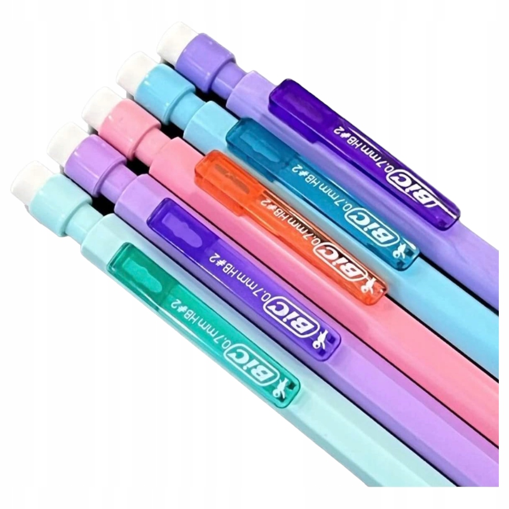 Ołówek automatyczny zestaw BIC pastelowy 5 szt. z gumką HB 0,7mm Marka BIC