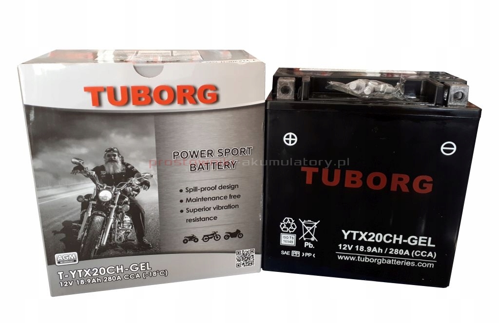 Akumulator Tuborg YTX20CH-BS 18.9Ah 280A AGM Numer katalogowy części YTX20CH-GEL