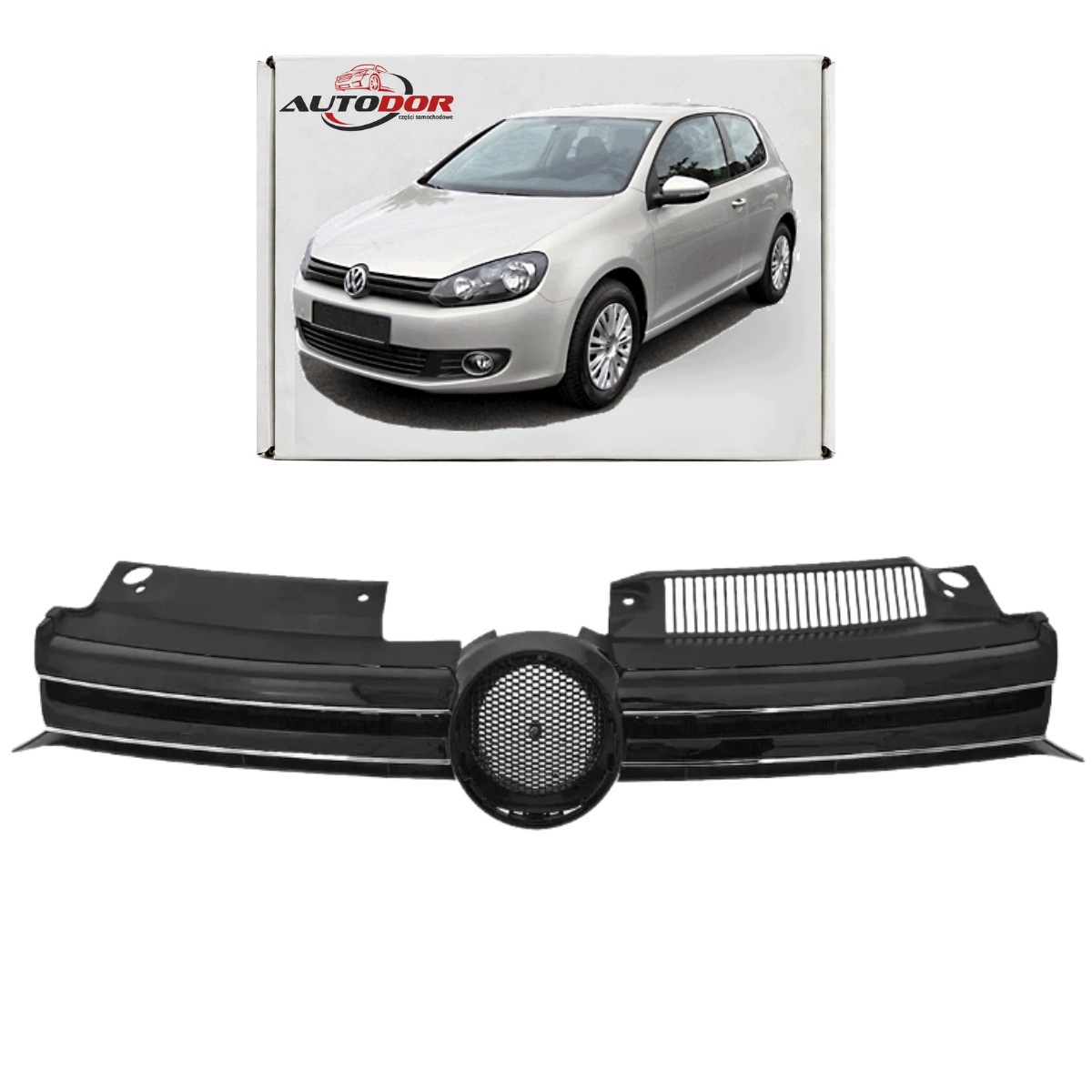 Vw Golf VI 2008-2016 Atrapa Přední Střední Gril Černá Nová 5K0853651AG