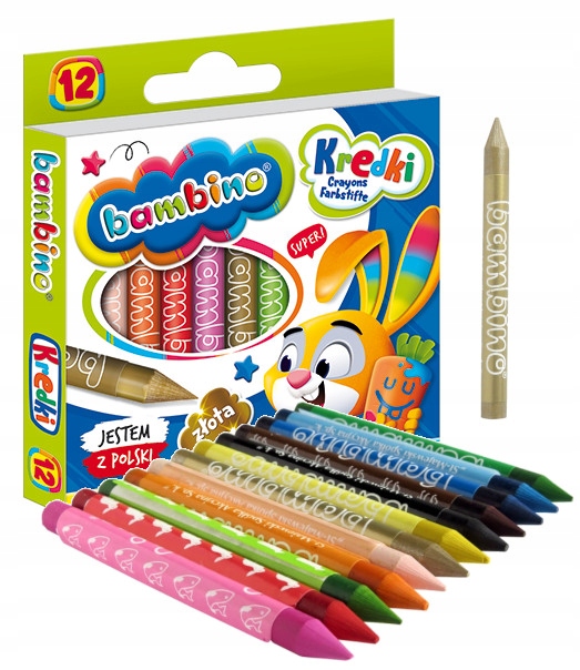 BAMBINO KREDKI ŚWIECOWE SZKOLNE DLA DZIECI 12kol