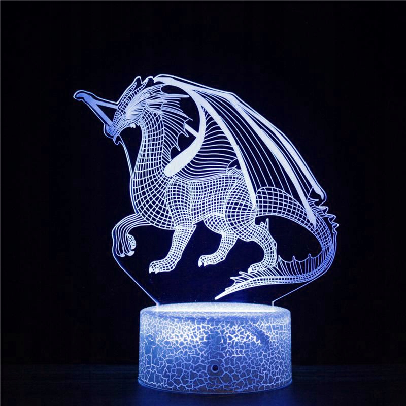 Lampka 3D nocna led + usb na prezent Dragon Smok Marka inna marka
