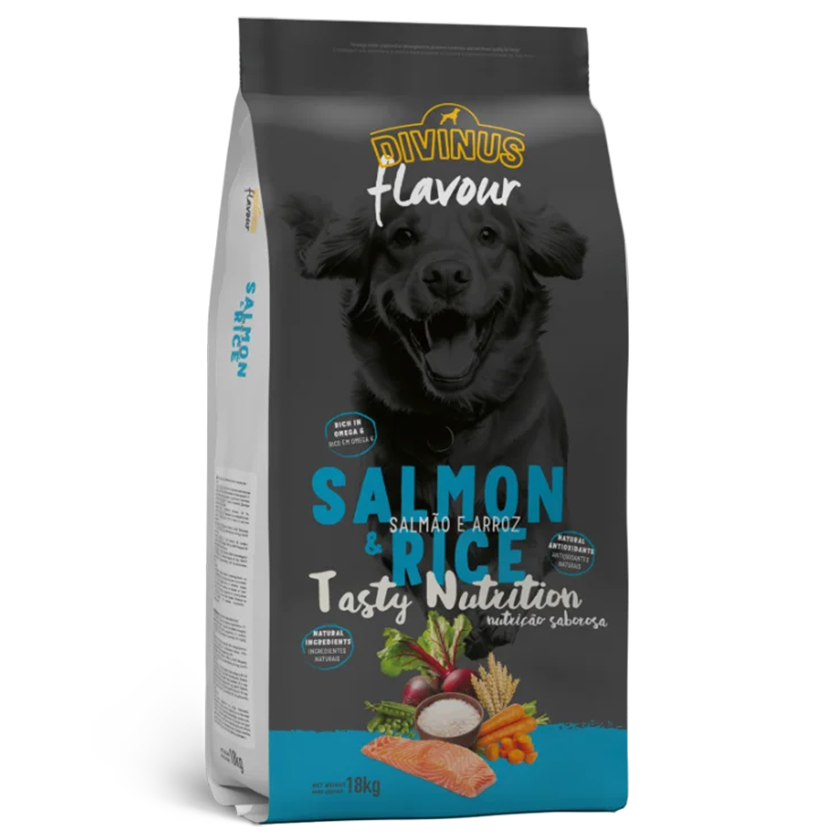 Levně Divinus Flavour losos s rýží 18 kg