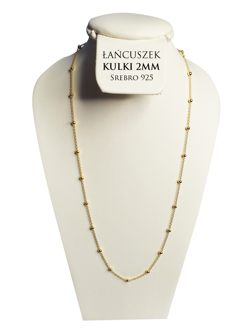 

Łańcuszek Pozłacany Kulki 2mm SRE-925 38cm (w1247)