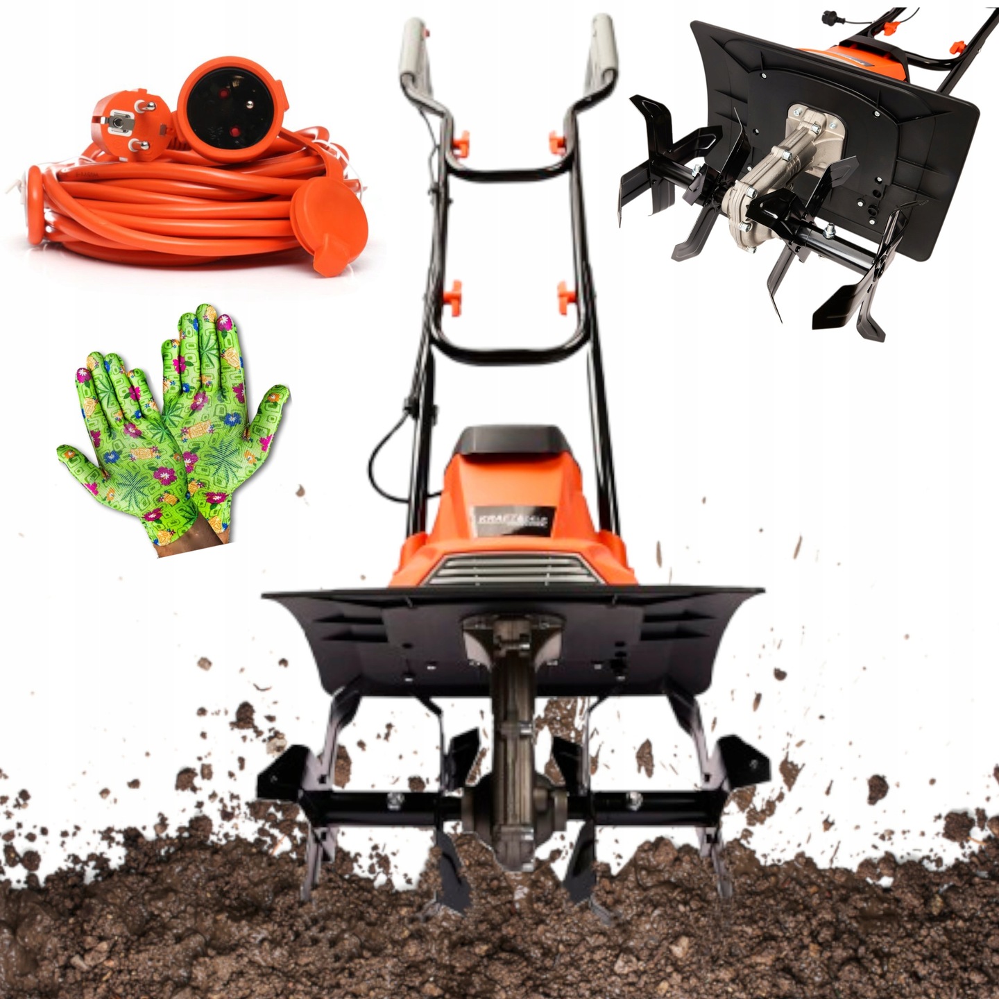 Mocna Glebogryzarka Elektryczna Do Ziemi Gleby 40CM Kultywator 2400W +kabel