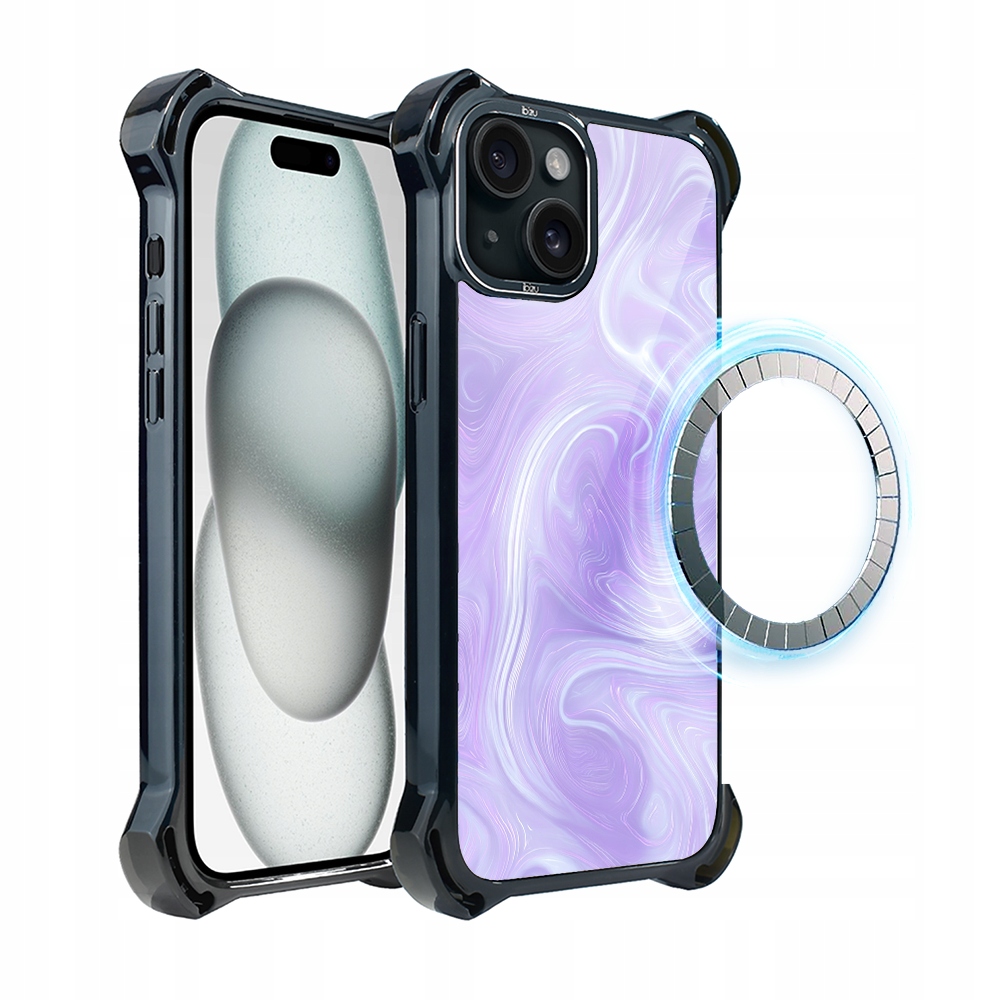 Pouzdro pro iPhone 15 Plus Ibizu DropGuard Ultra s MagSafe, Levandulový vír