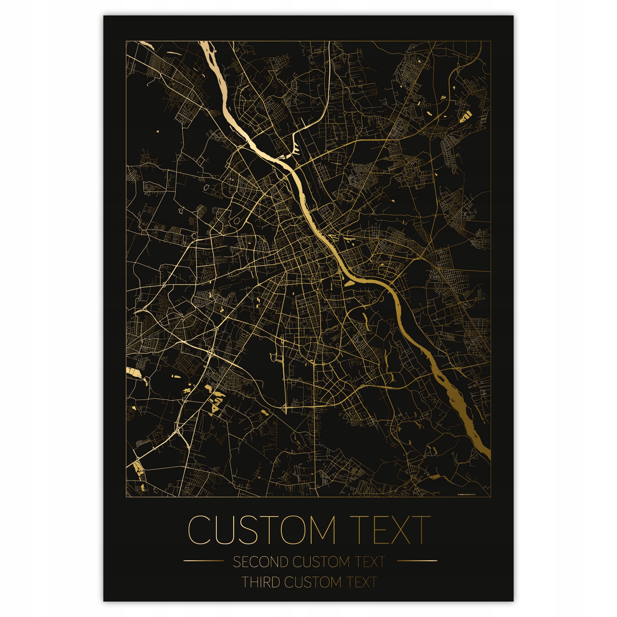 

Mapa Miasta Warszawa Personalizowany Obraz 40x60