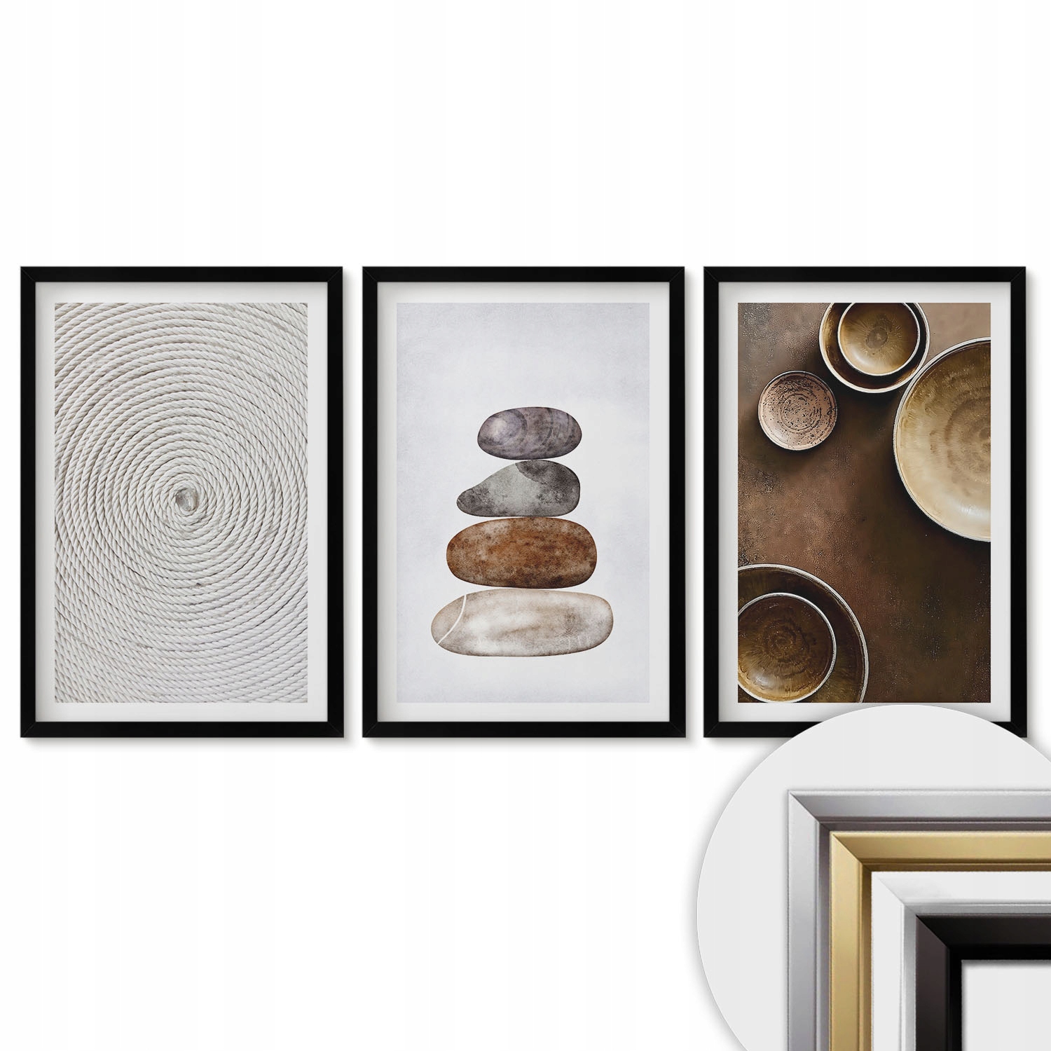 Triptych Sada 3 obrazov Elegantná Dekorácia Textúry v modernom umení