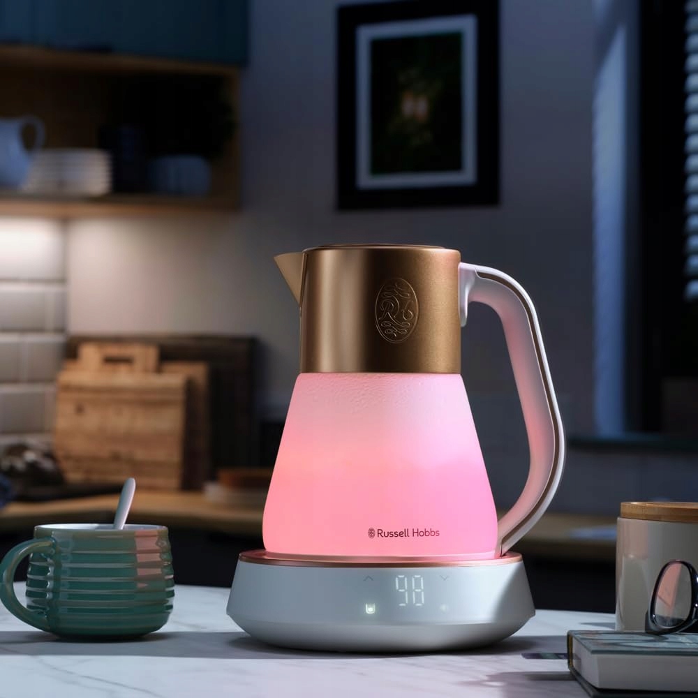 RUSSELL HOBBS Szklany Czajnik 1.7L LED Wyświetlacz 2400W — miniatura 2