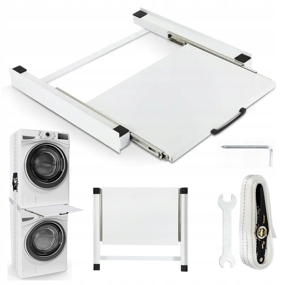 Łącznik pralki suszarki Biały wysuwana półka uniwersalny Nośność do 150 kg