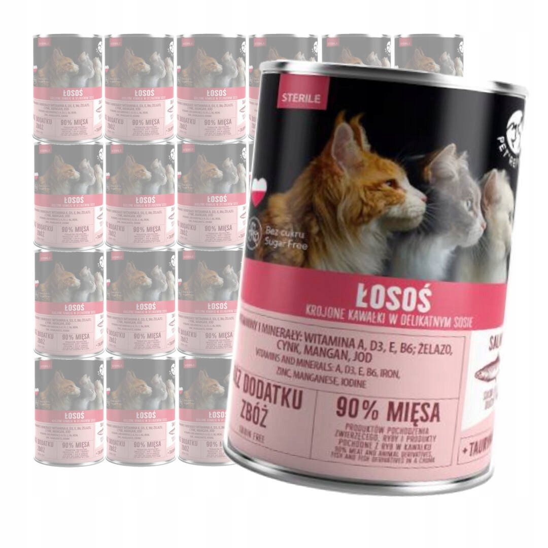 Levně PetRepublic Bez obilovin Krmivo pro sterilizované kočky 24 x 400 g Losos v omáčce