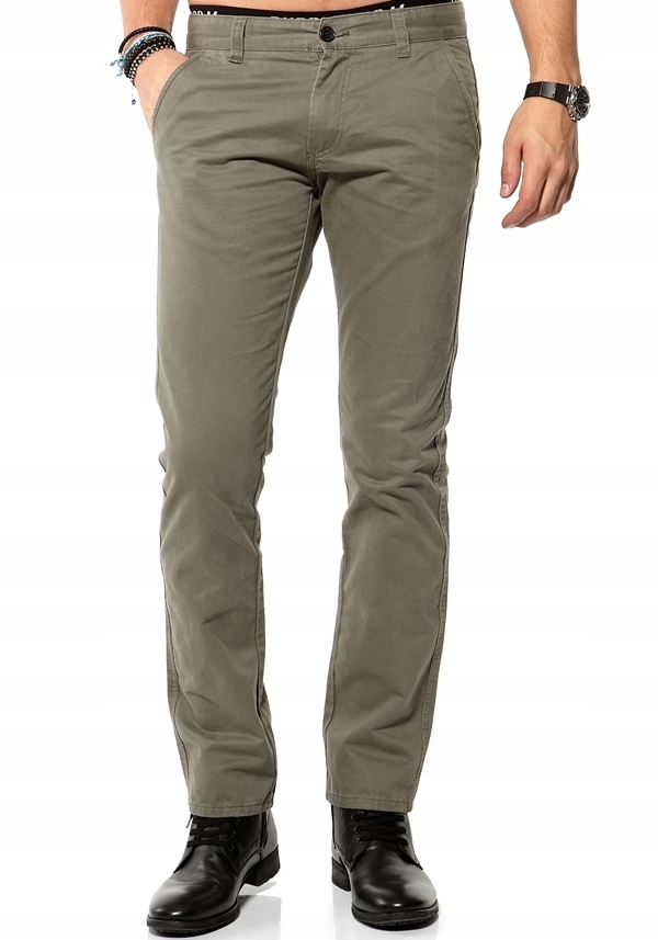 

Oliwkowe spodnie Selected chinosy Jeansy 32/34