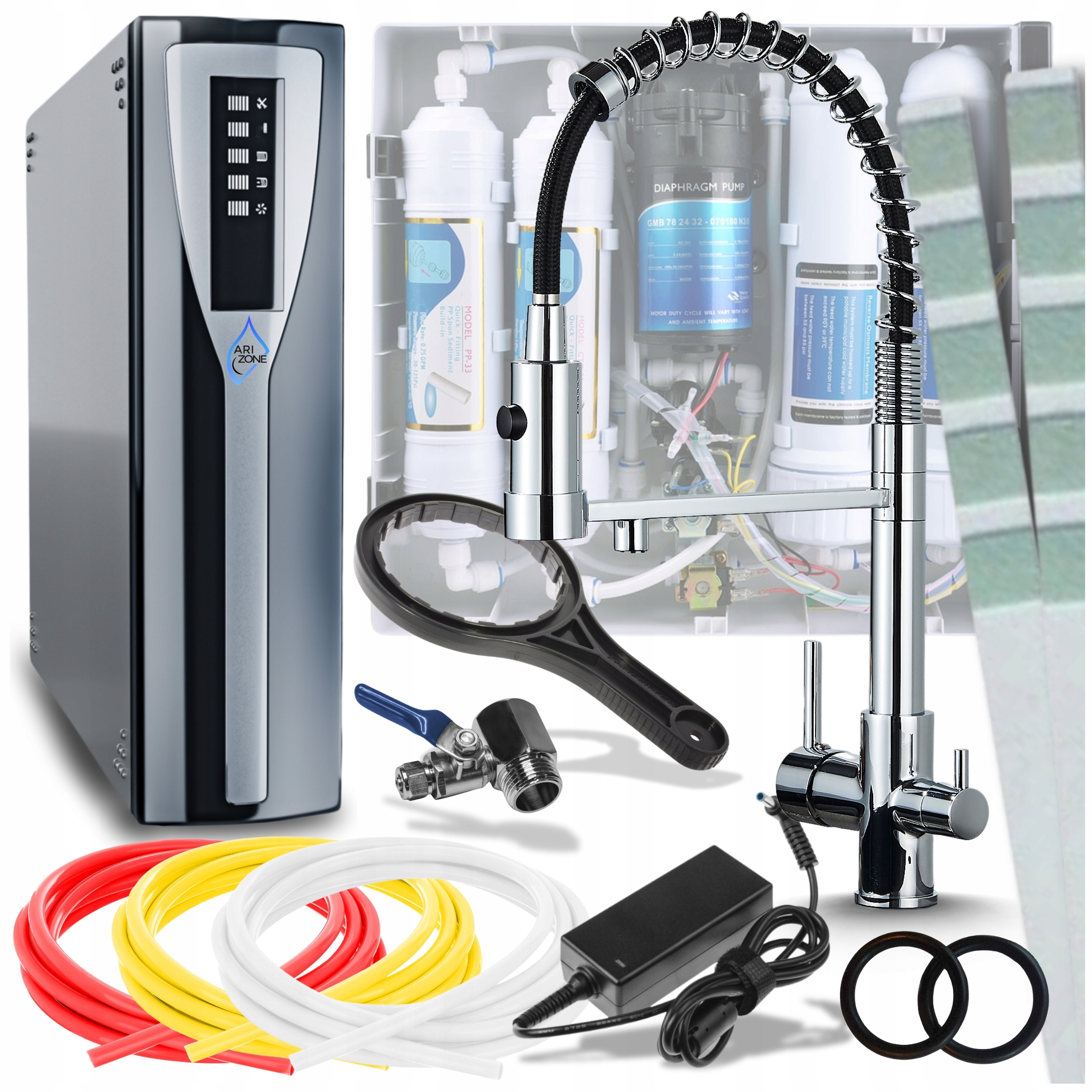 Systém filtrování vody Nanofiltr Baterie Chrom Třícestná kohoutková baterie do kuchyně