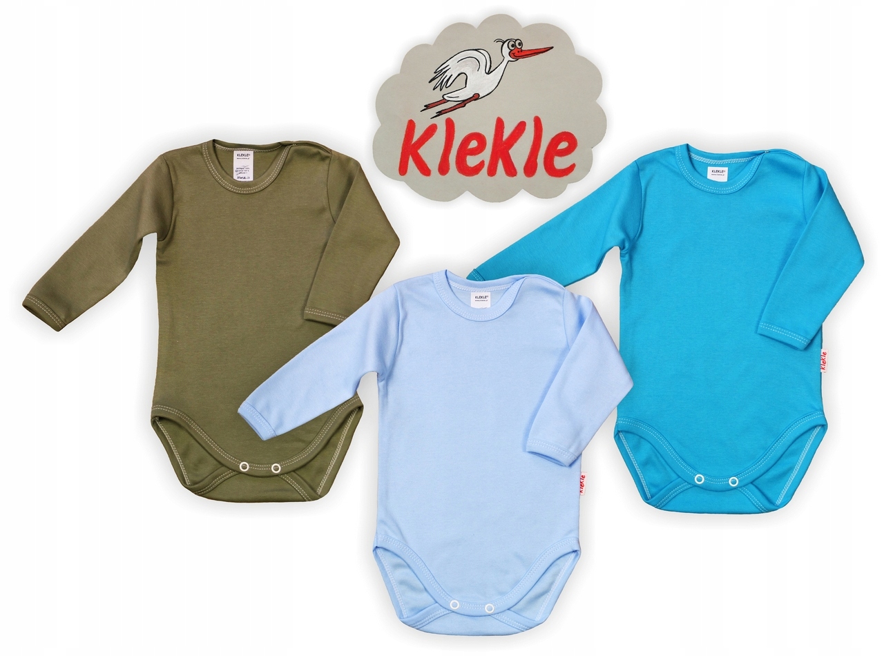 BODY długi rękaw 3PAK KOLORY r 104 KLEKLE Rękaw długi rękaw