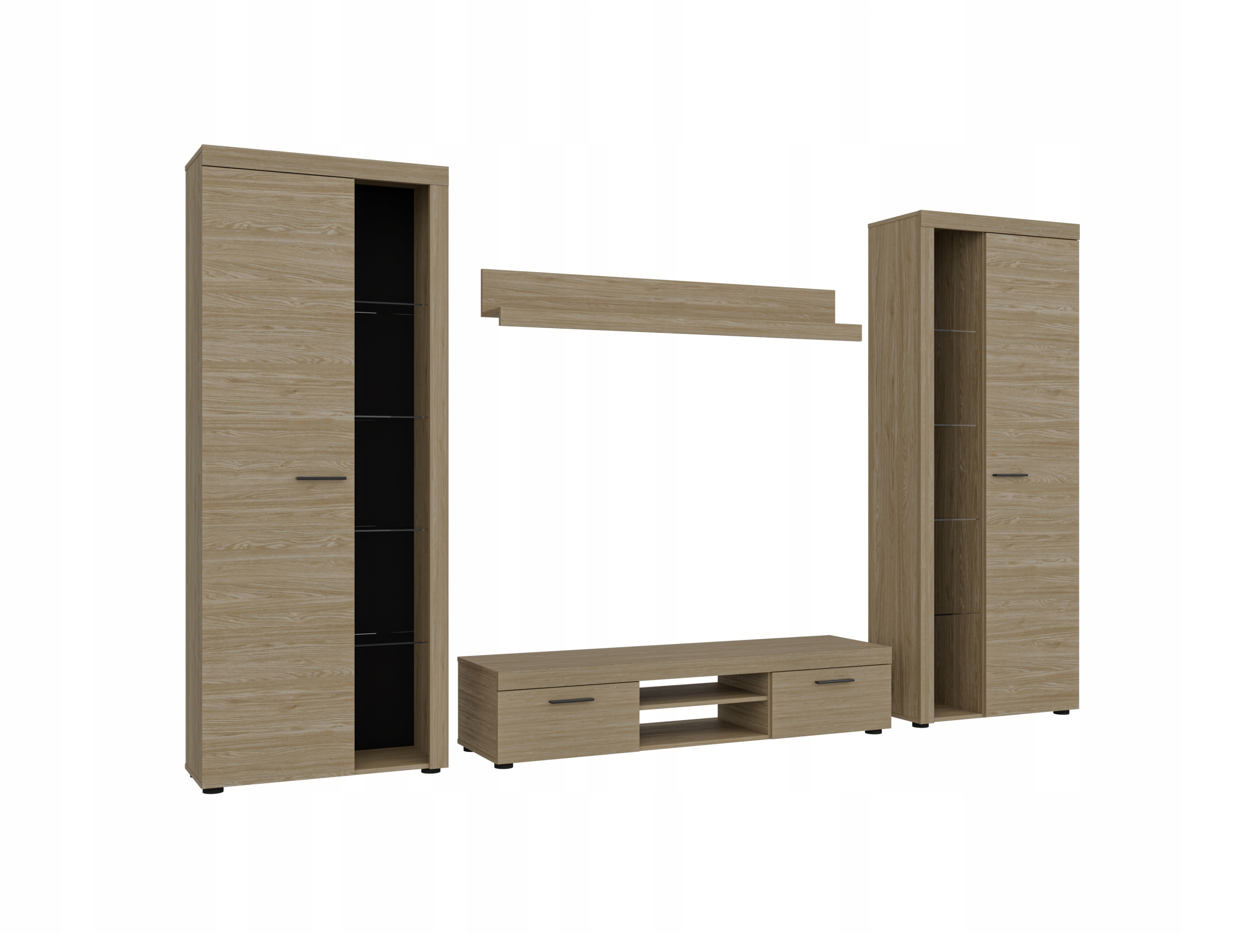 Moderní Nábytková Stěna do obývacího pokoje Astra Maxi Elegantní olejovaný dub