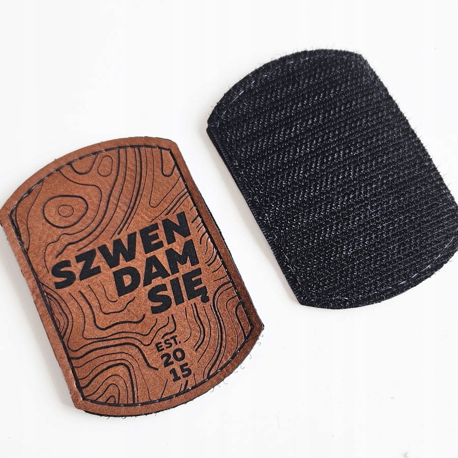 Badge moralka rzepowa podróżnicza ekoskóra Marka inna