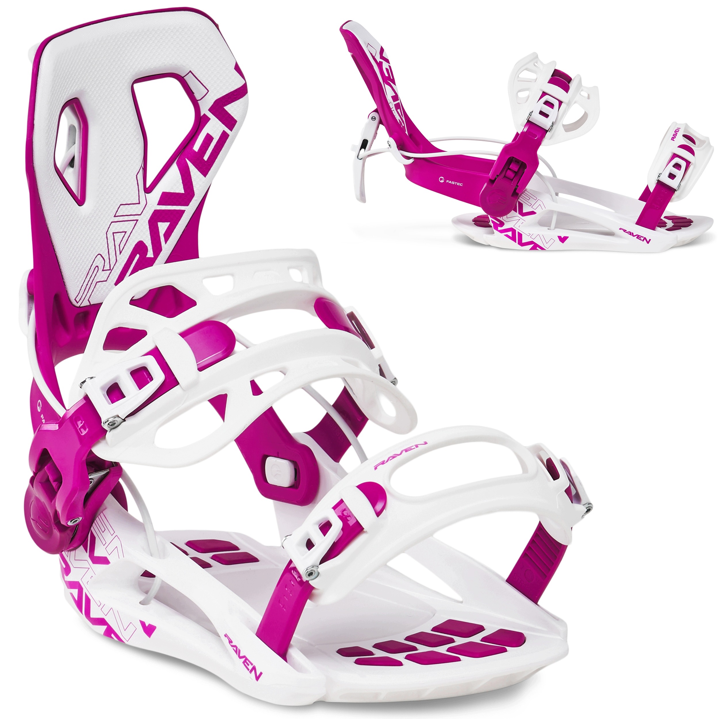 Wiązania snowboardowe Raven Fastec FT360 White/Fuchsia S