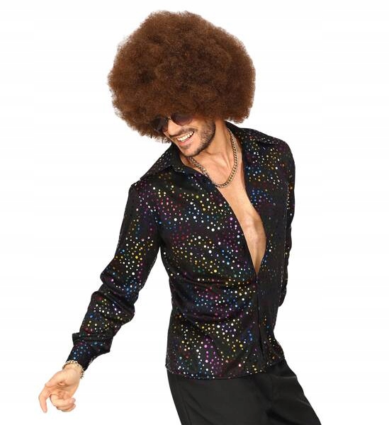 KOSZULA LATA 70 DISCO W KROPKI KOLOROWE XXL Rozmiar XXL
