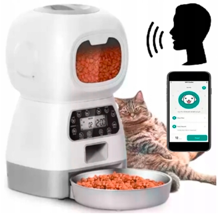 Levně automatický dávkovač na krmivo pro psa kočku krmítko miska podavač 3.5L