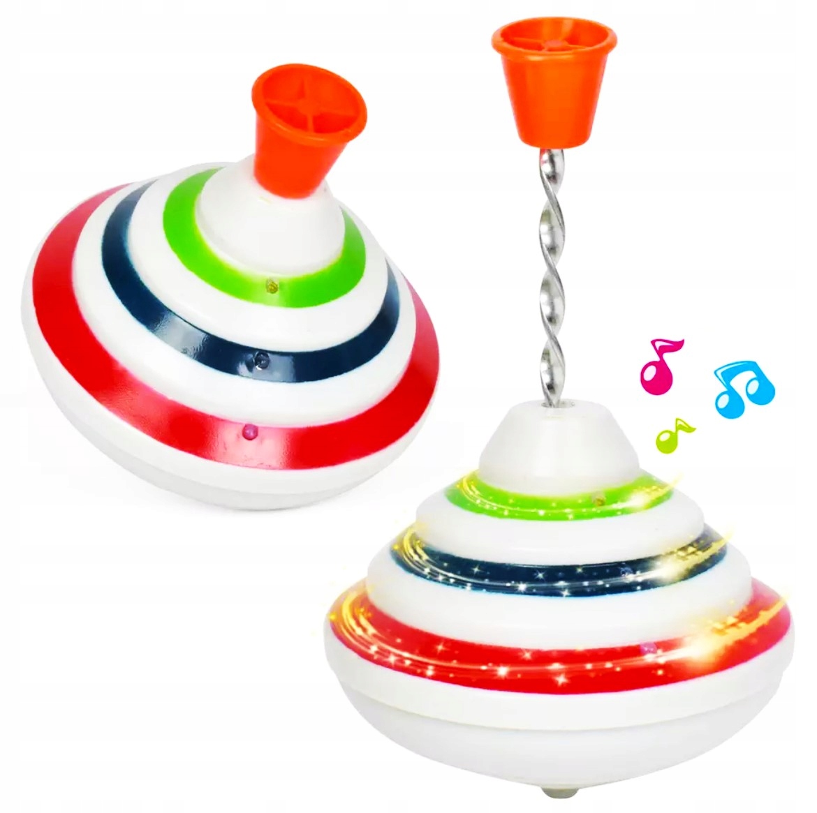 BĄCZEK ŚWIECĄCY BĄK WIRUJĄCY ŚWIATŁO DŹWIĘK LED ZABAWKA PREZENT DLA DZIECI