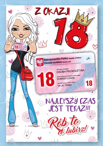

Kartki na 18 urodziny zabawne z dowodem lux Par17