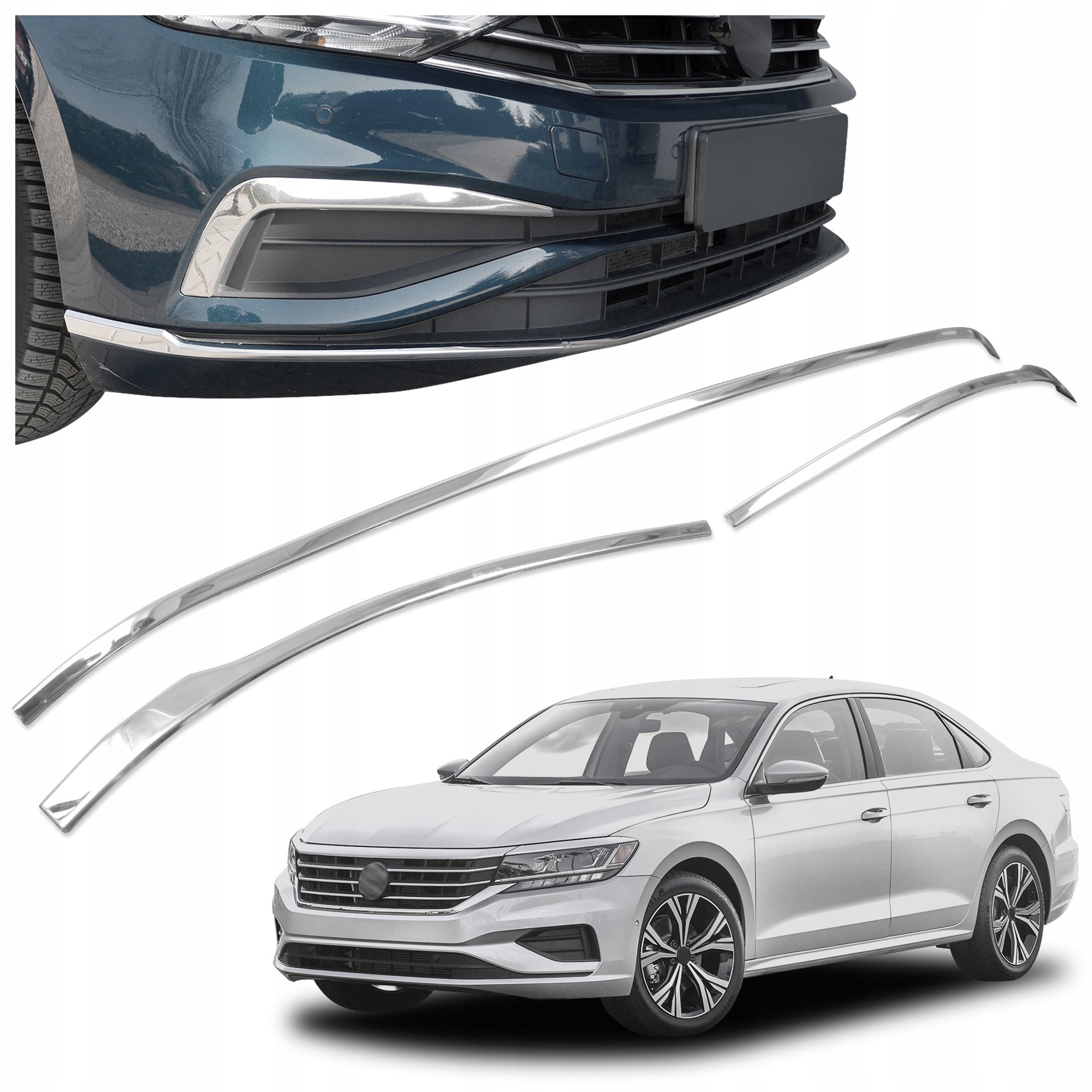 Lišty predného nárazníka pre Vw Passat VIII B8.5 3G 2019-2023 Sedan