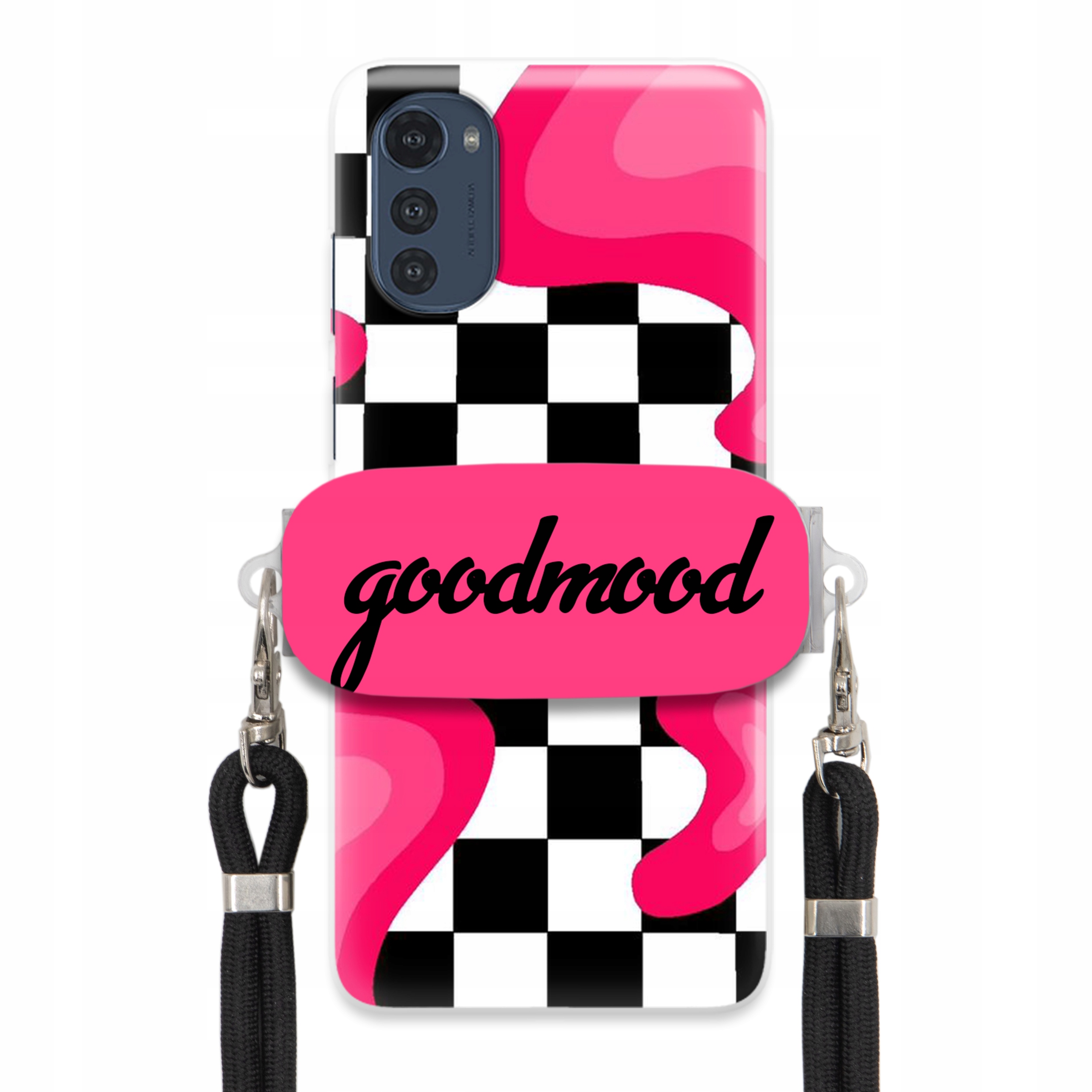 Puzdro Pre Motorola E32s Set Case Držiak Vodítko Čierny For Teen Modne Splash