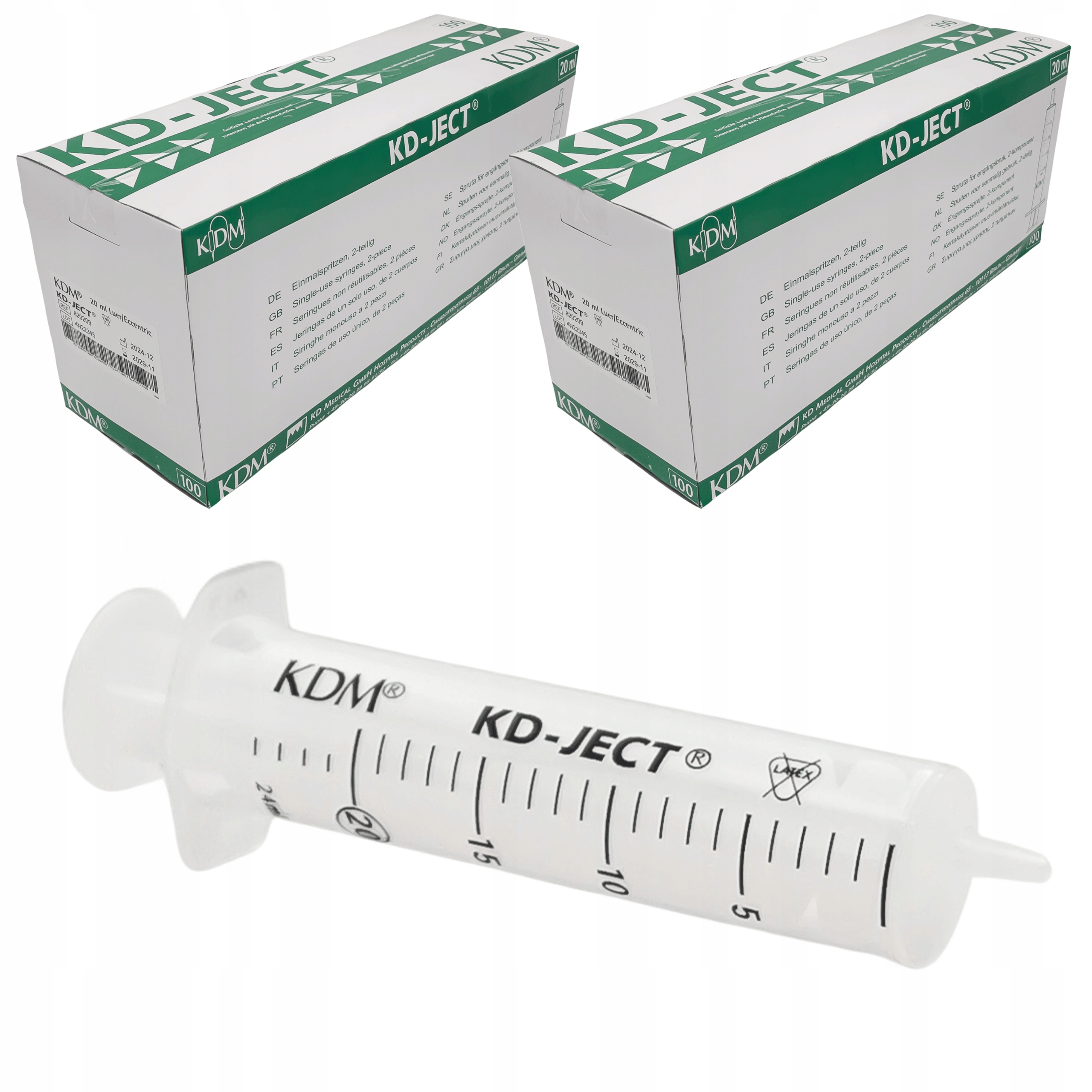 STRZYKAWKA STRZYKAWKI 20ML STERYLNE LUER DWUCZĘŚCIOWE KD-JECT KDM 100SZT